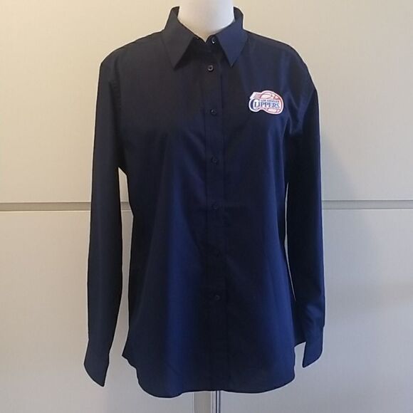 Navy Los Angeles Clippers Button Down Shirt, NWOT - Picture 1 of 8